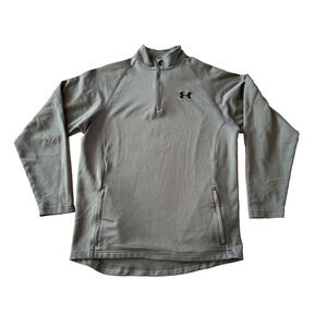 Under Armour Sweatshirt Mens Medium Grey Quarter Zip Mock Neck Golf Athletic